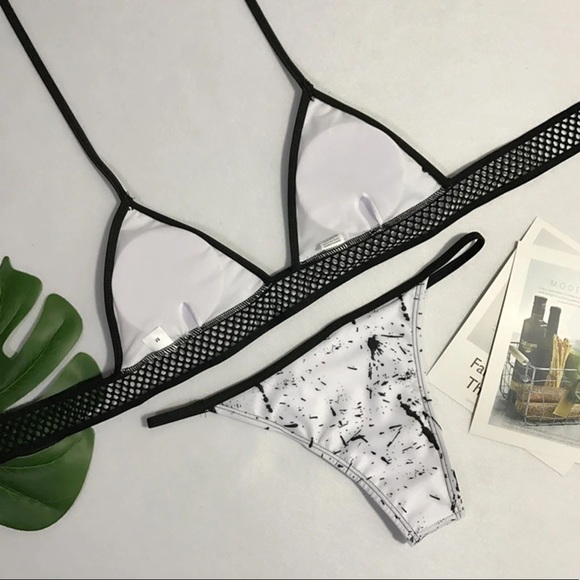 Sexy Strap 2-pcs Lace Bikini Swimsuit Size Medium - Picture 3 of 5